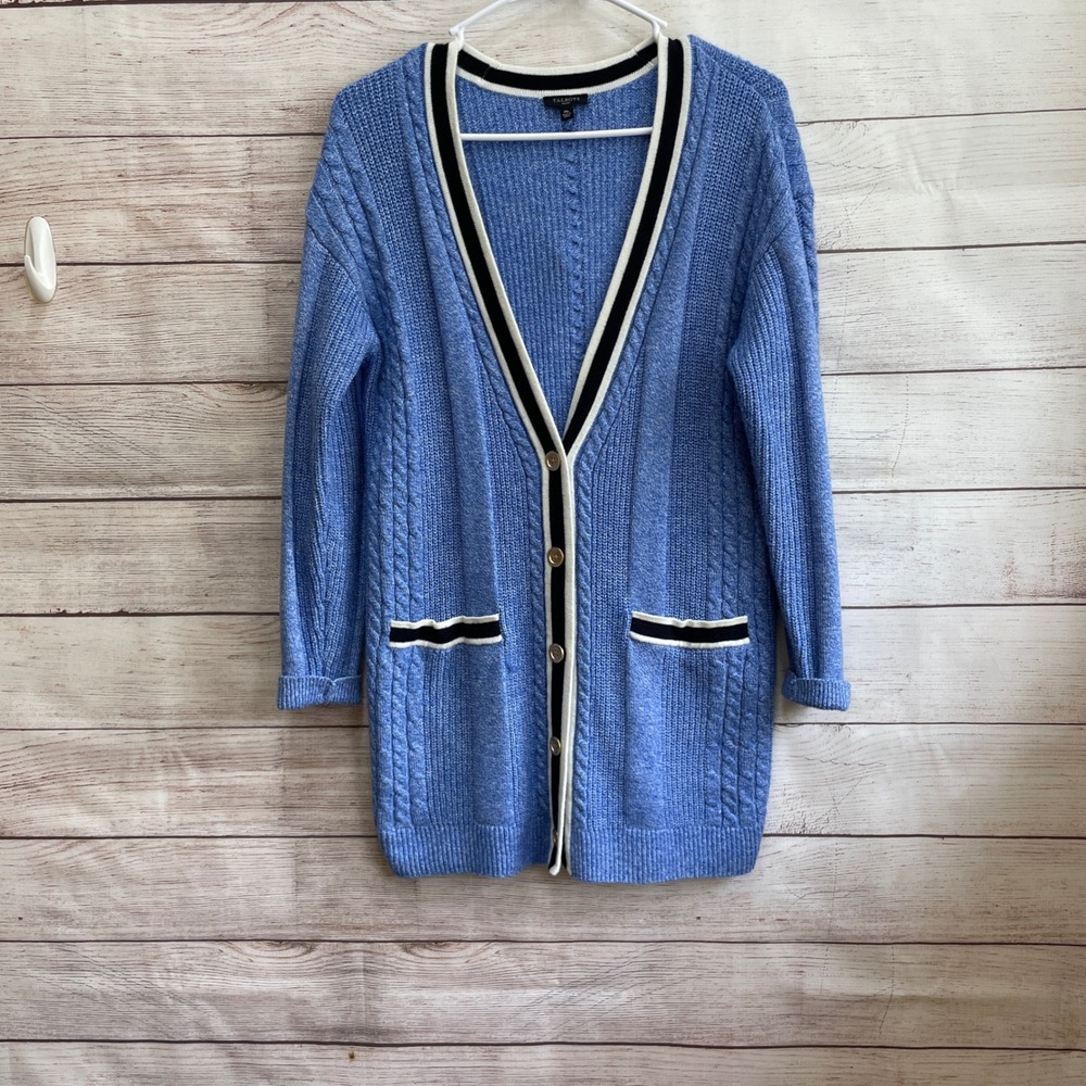 TALBOTS BLUE CARDIGAN SWEATER‎